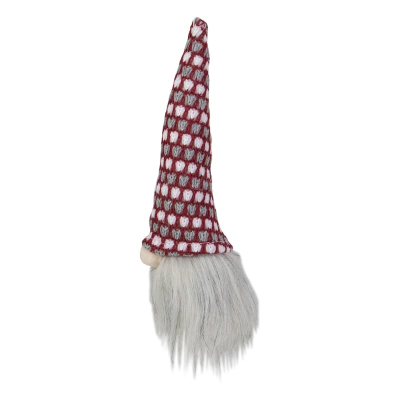8" Lighted Knit Gnome Head Christmas Ornament