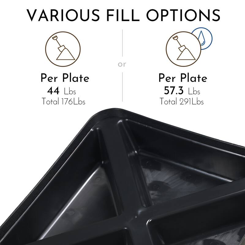 Aoodor 4Piece 176lb Offset Cantilever Patio Umbrella Base Stand Water