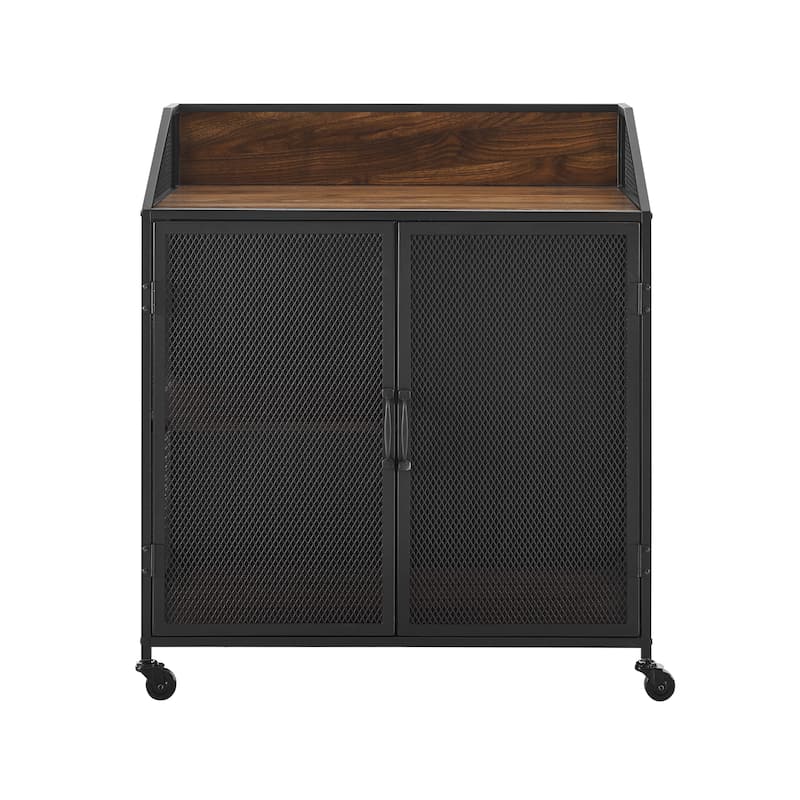 Walker Edison Pierpont Industrial Mesh Bar Cabinet