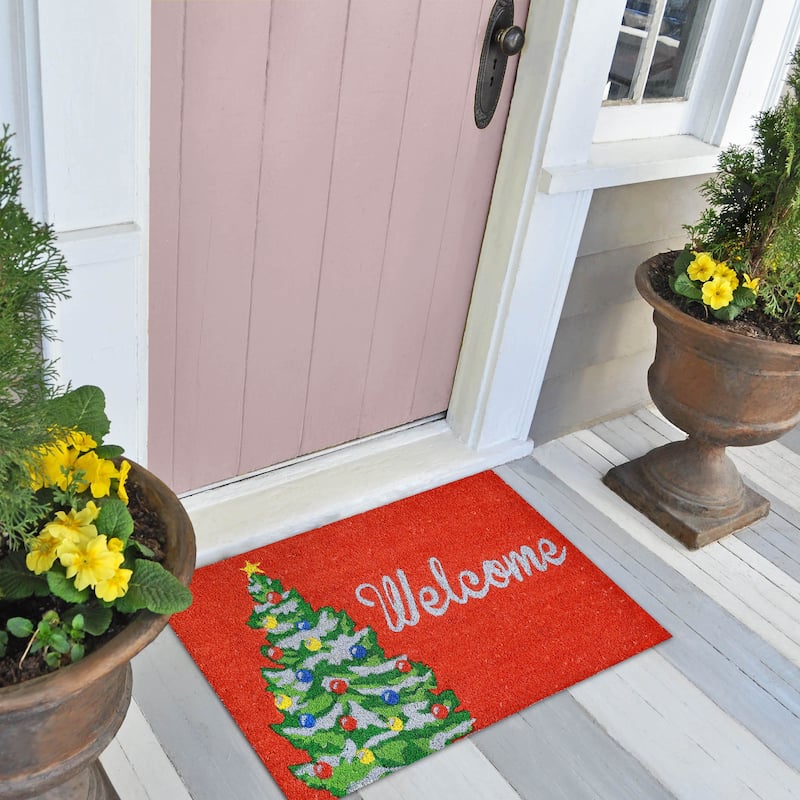 Liora Manne Christmas Greetings Coir Welcome Door Mat (1'6" x 2'6")