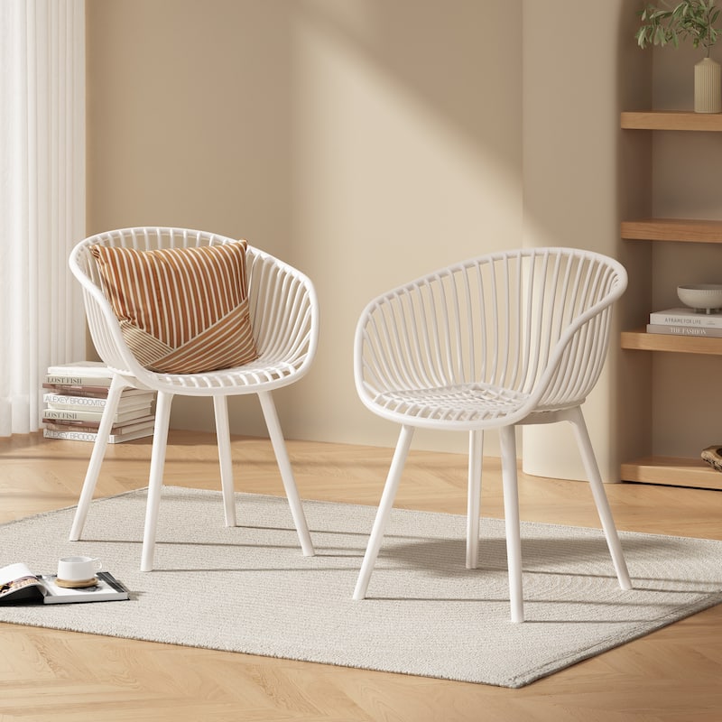 Santa Indoor/Outdoor Polypropelene Plastic Accent Chair (Set of 2) by Christopher Knight Home