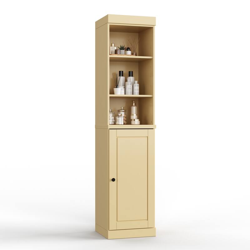 Palace Imports 100% Solid Wood 16.5" Bathroom Storage Cabinet with Solid Doors and Adjustable Shelves