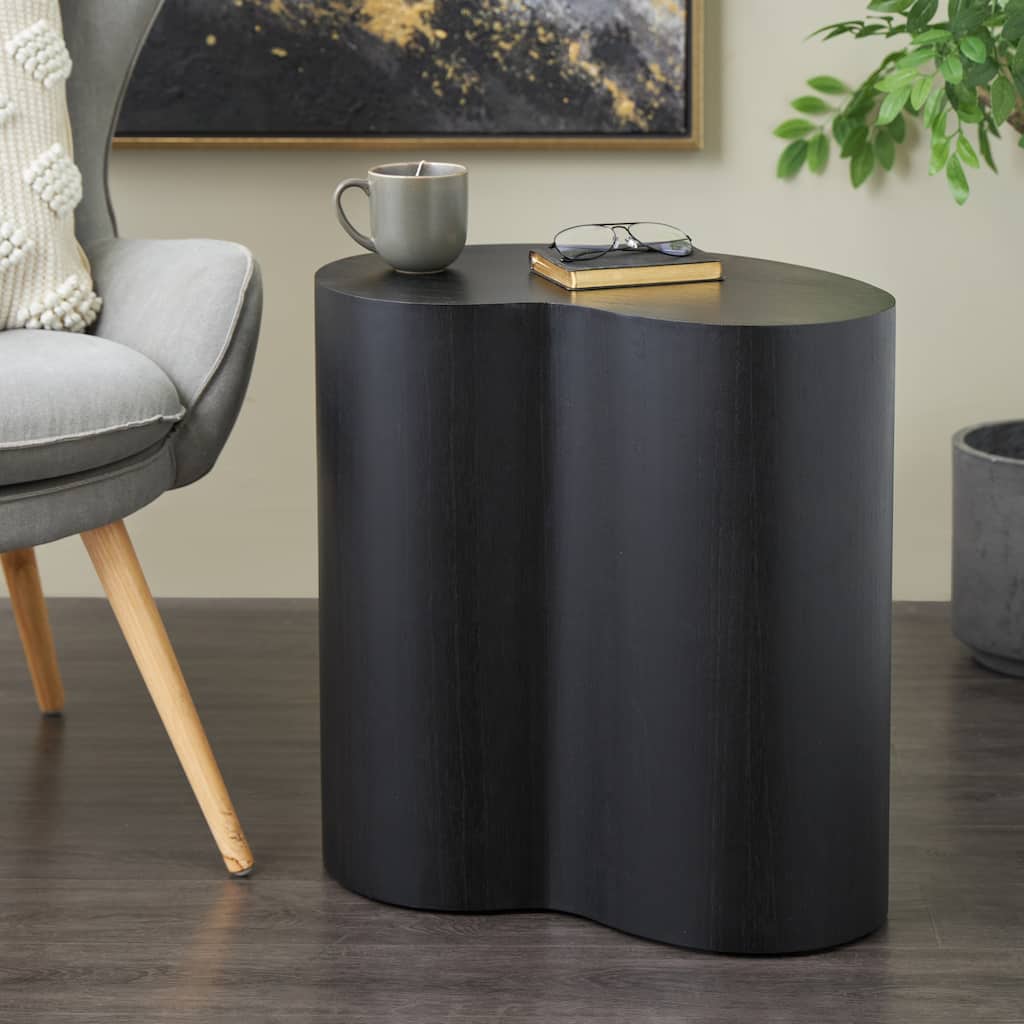 Black or Brown Wood Heart Inspired Side End Accent Table