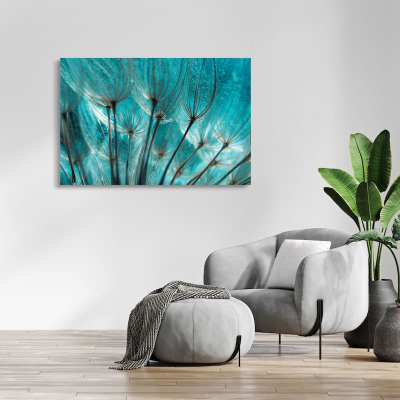 Dandelion Frameless Tempered Art Glass Wall Art - Multi-color