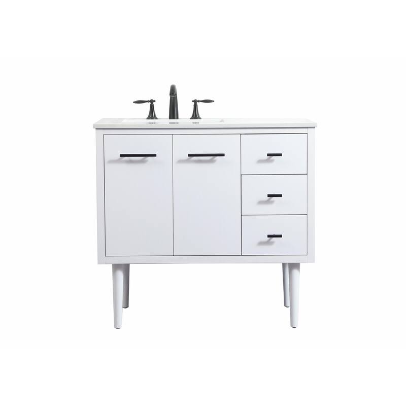 Fern 36 - 48 Inch Single Bathroom Vanity - 36 Inches - White