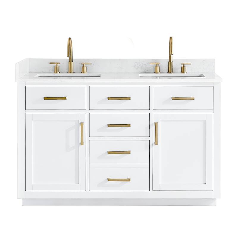 Altair Gavino Bath Vanity with Grain White Composite Stone Top, no Mirror