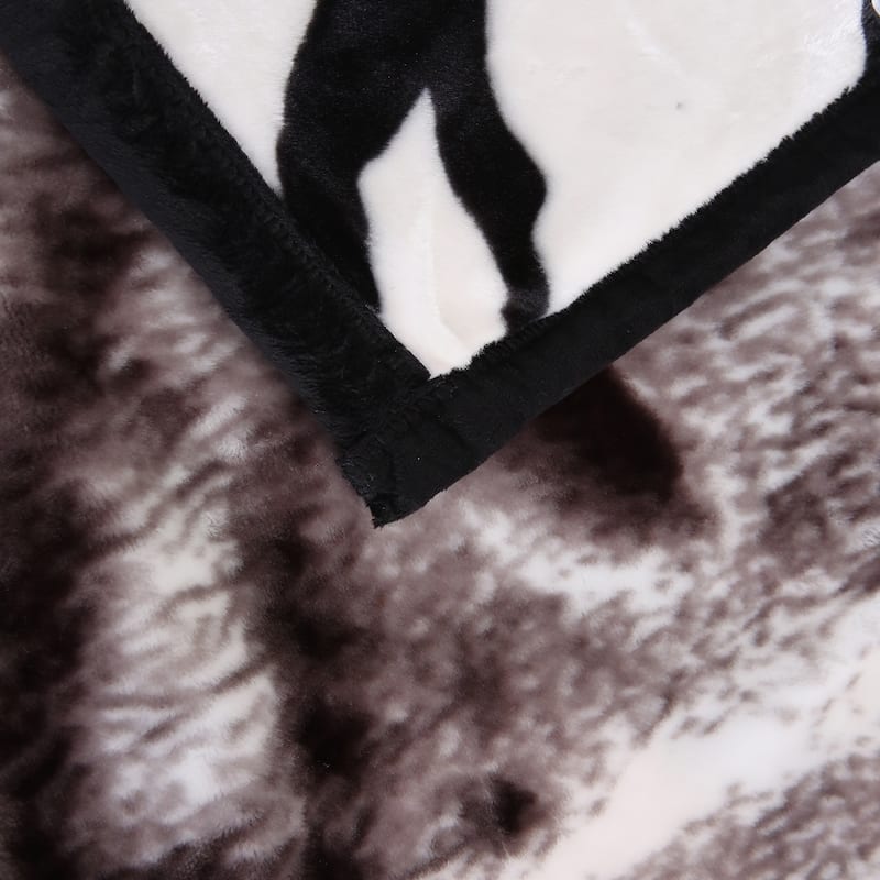 Raschel A&B Printed 2-ply Reversible Korean-style Plush Fleece Blanket