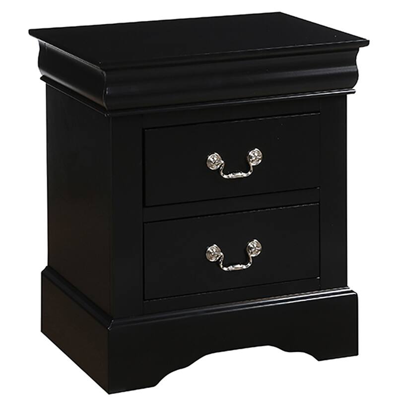 2-Drawer Nightstand with Metal Handles and Smooth Glide System