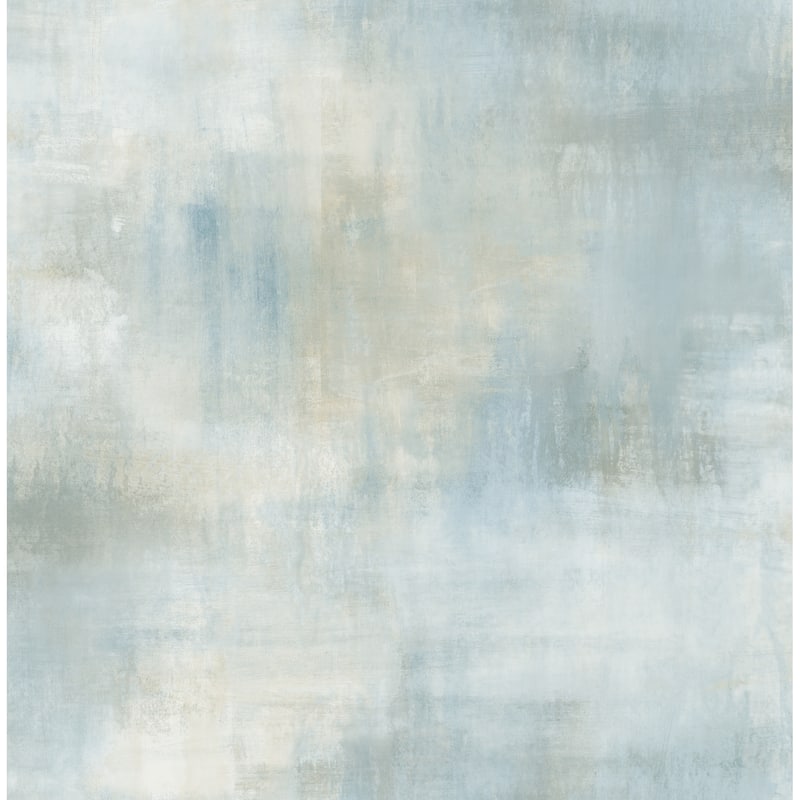 Seabrook Designs Pastel Wash Unpasted Wallpaper - 20.5 in. W x 33 ft. L - Metallic Ice Blue & Gray