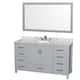 Option Gray / White Carrara Marble Top / Brushed Chrome