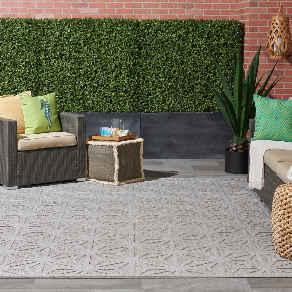 Nourison Palamos Transitional Geometric Indoor Outdoor Area Rug
