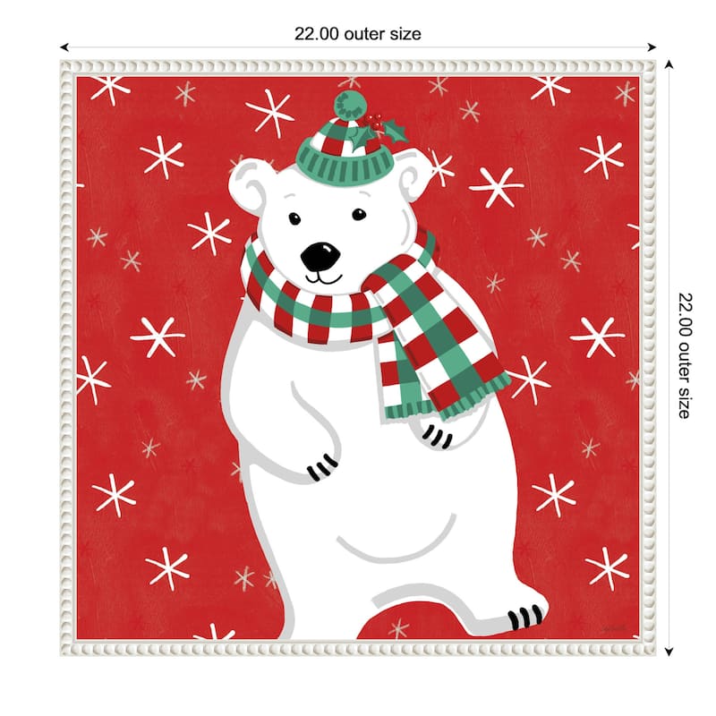 Festive Christmas III by Anne Tavoletti Framed Canvas Wall Art Print - 22 x 22 in