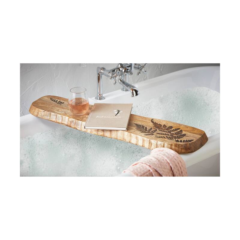Fern Etched Board Tub Caddy