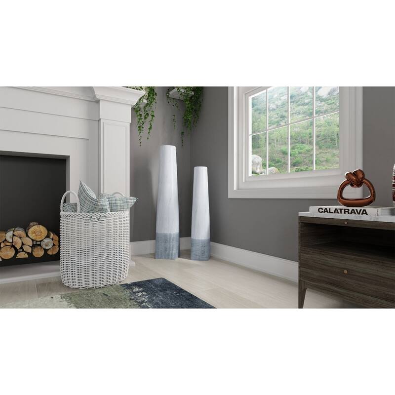 Silver Orchid Barrett Modern Marble Ceramic Vase