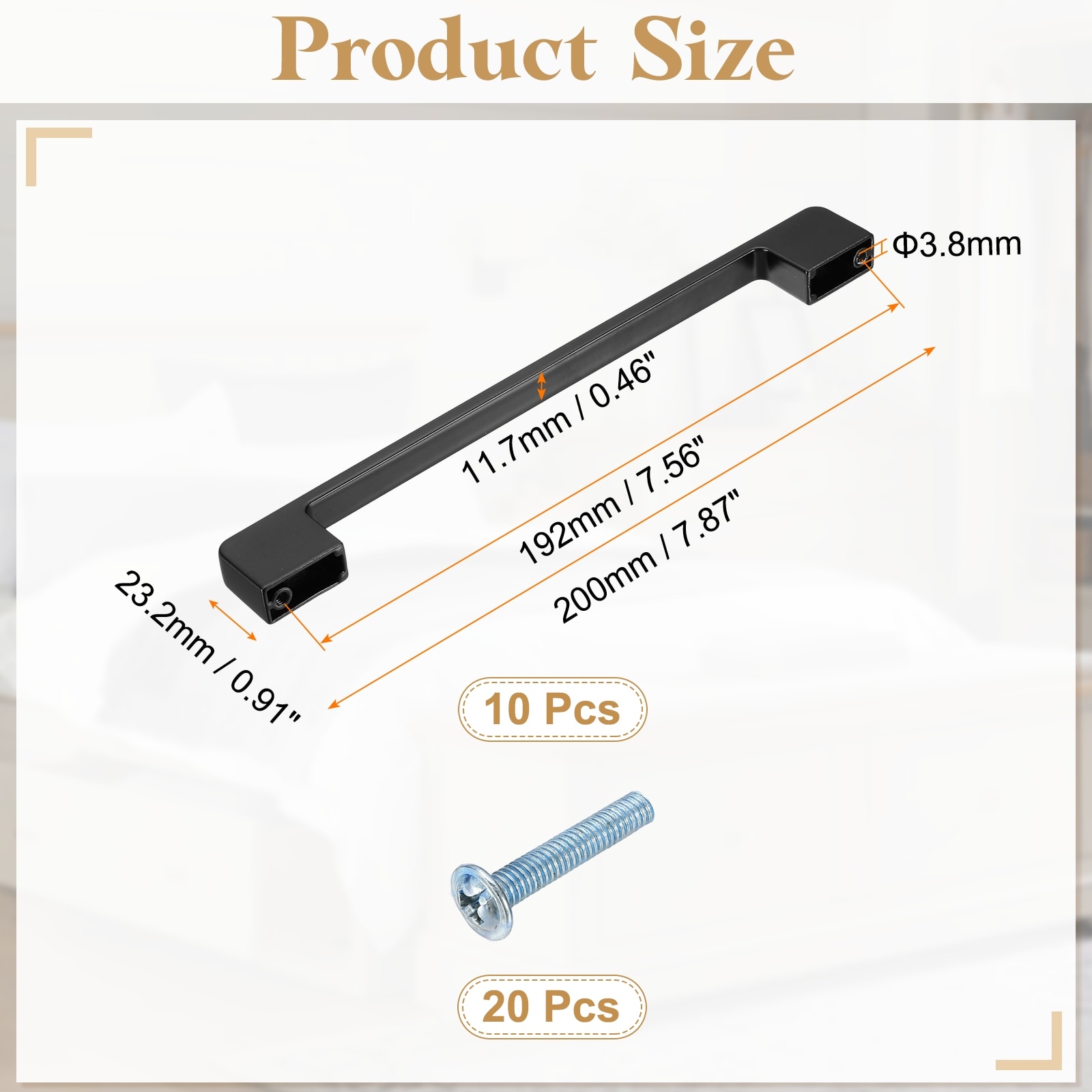 Kitchen Cabinet Handles, Zinc Alloy Hole Center Wide Base Cabinet Pulls Drawer Handle Hardware