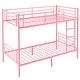 preview thumbnail 15 of 23, Iron Bed Bunk Bed with Ladder for Kids Twin Size White