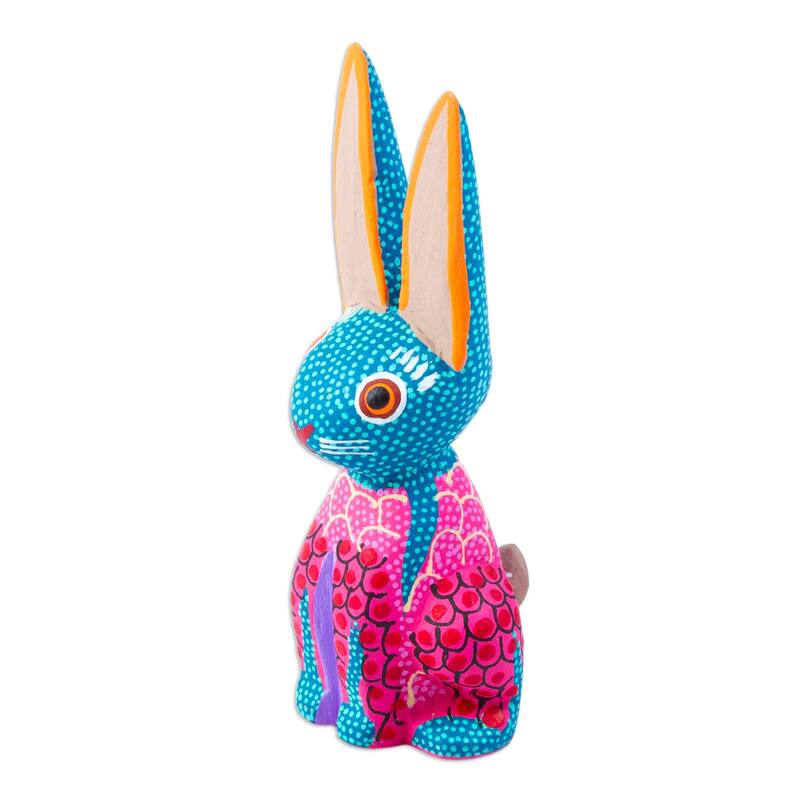 Novica Handmade Oaxacan Bunny Wood Alebrije Figurine