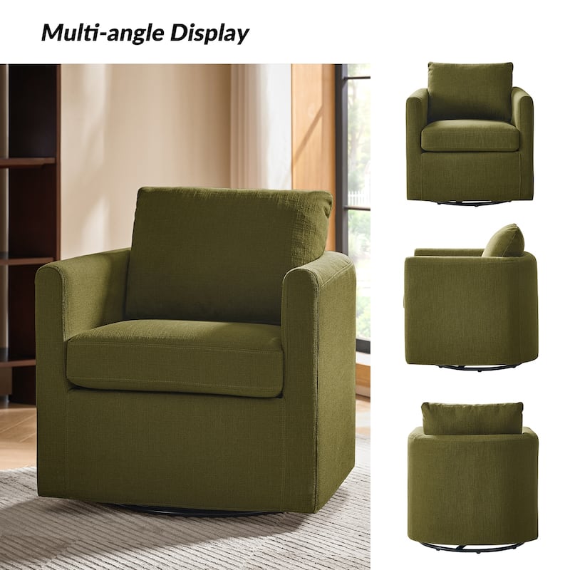 Erkenbald Modern 360-Degree Swivel Chair with Removable Slipcover Set of 2 by HULALA HOME