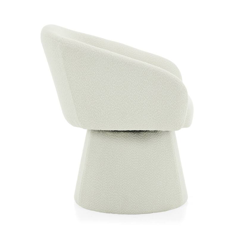 Modern 360° Swivel Accent Chair, Boucle Upholstered, Comfy Barrel Chair for Living Room, Bedroom & Office