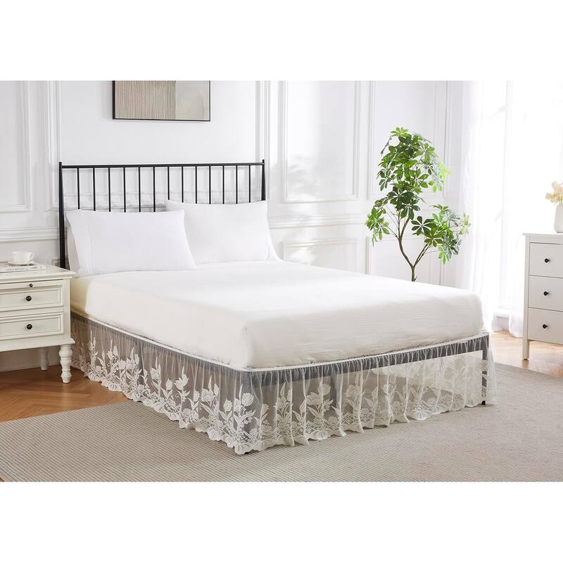 WARM HOME DESIGNS Farmhouse Bed Skirt for Bed.