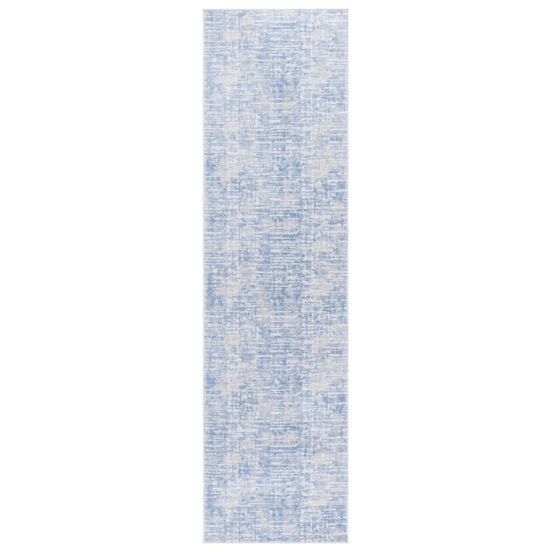 SAFAVIEH Bayside Machine Washable Neshka Modern Abstract Rug - 2'2" x 8' Runner - Ivory/Blue