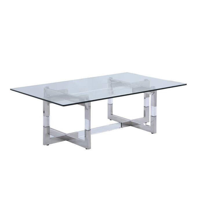 Somette Clear Glass and Acrylic Coffee Table - Cocktail Table