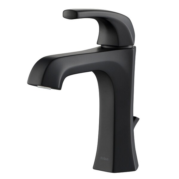 KRAUS Esta Single Handle 1-Hole Bathroom Faucet w/ Lift Rod Drain. Opens flyout.