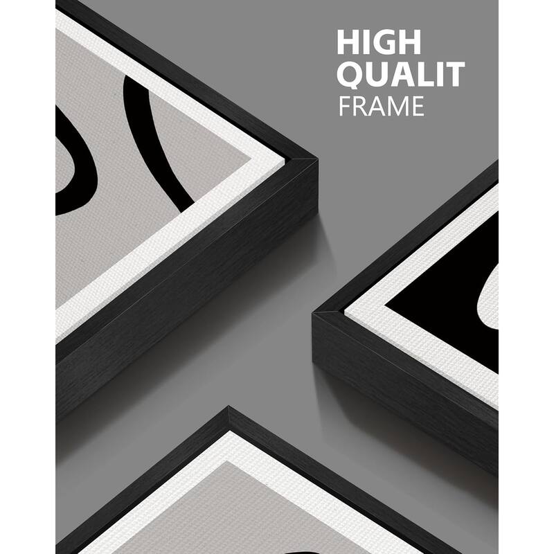 Black and White Lines Abstract Wall Art Ink Wash Minimalist