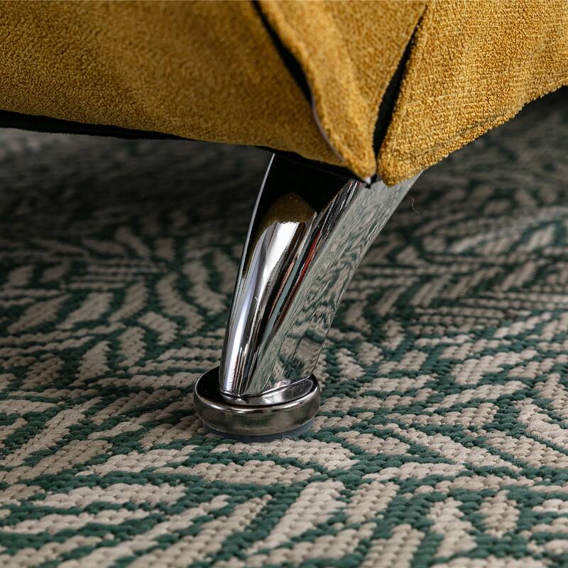 Mustard 21.65" High Back Upholstered Chaise Lounge Chair with Massage