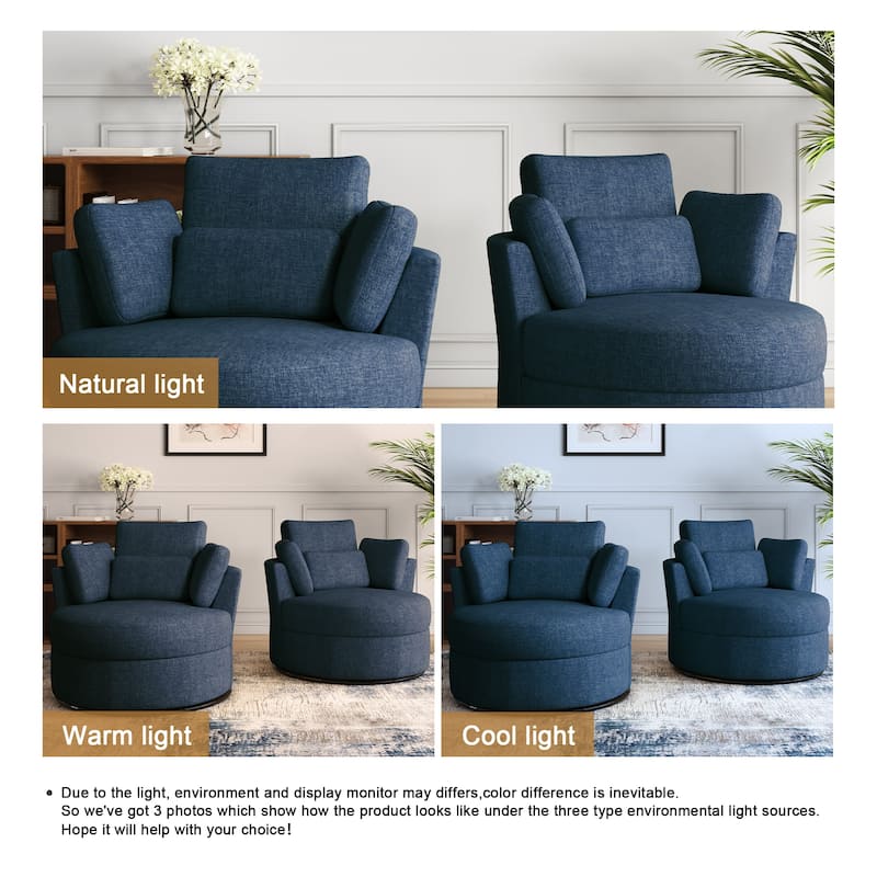 Upholstered Barrel Swivel Accent Chairs