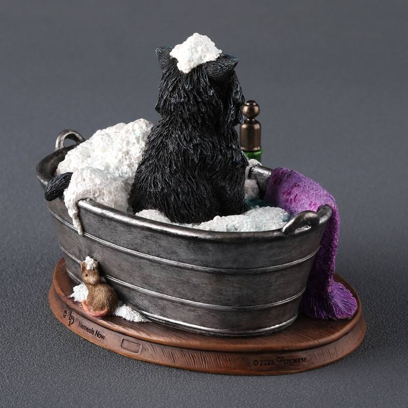 5.51 inches Width Polyresin Bath Time Figurine Multicolor Finish Figurine