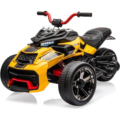 12V Kids Ride On ATV, 3 Wheeler Motorcycle, Rechargeable Battery-Powered ATV Toy Car
