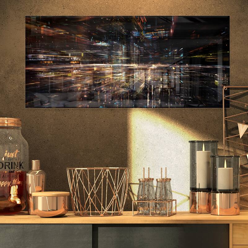 Designart 'Glow of Technology' Contemporary Metal Wall Art