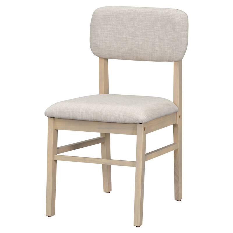 6-Piece Upholstered Rectangular Dining Room Table Set with Bench, 2-Color Modern Farmhouse Kitchen Furniture for Family