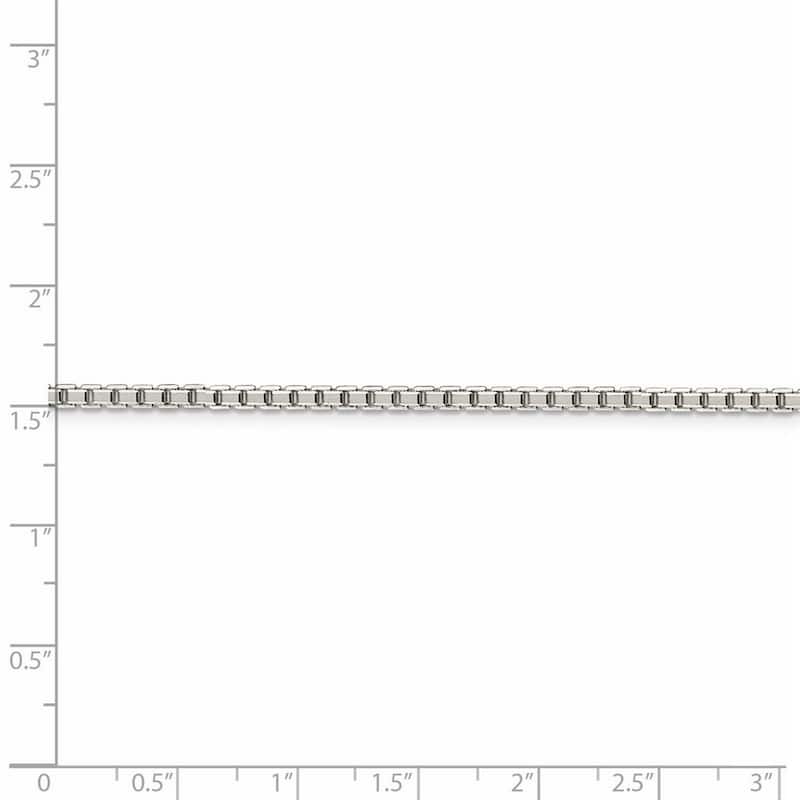 Curata 925 Sterling Silver 2.5mm Diamond Cut Box Chain Necklace Options: 18 20 22 24 26 30