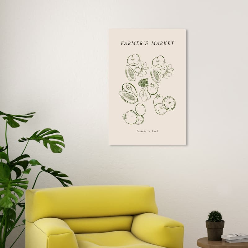 Wynwood Studio Canvas Food and Cuisine Farmer Market Variety Green and Army Green Modern & Contemporary Wall Art Canvas Print - 30 x 20
