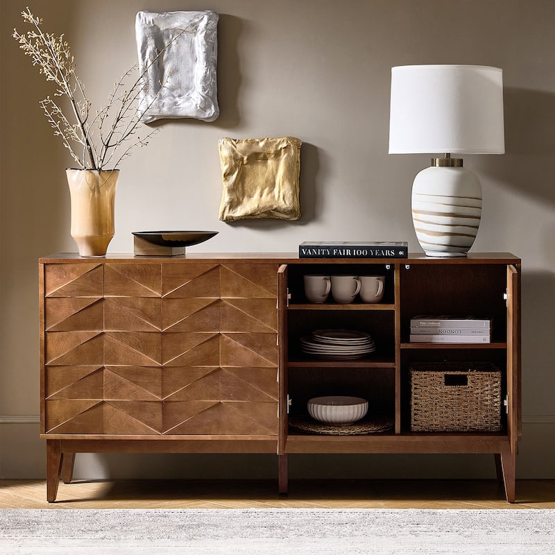 Dennis Modern 63"Wide 4-Door Sideboard with Adjustable Shelves and Cable Management by HULALA HOME