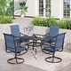 preview thumbnail 9 of 19, MAISON ARTS 5-piece Patio Dining Set with Swivel Textile Chairs Navy