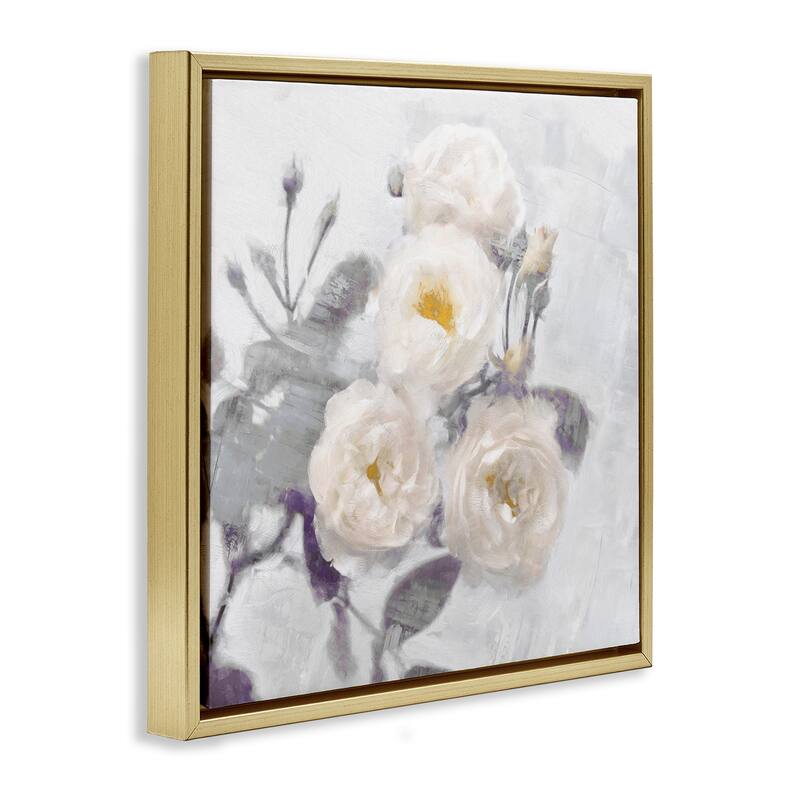 Stupell Bundle of White Blooms Framed Floater Canvas Wall Art Design By Emily Ford