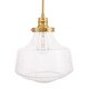 preview thumbnail 13 of 12, Klyli 11-inch 1-light Clear Seeded Glass Hanging Pendant