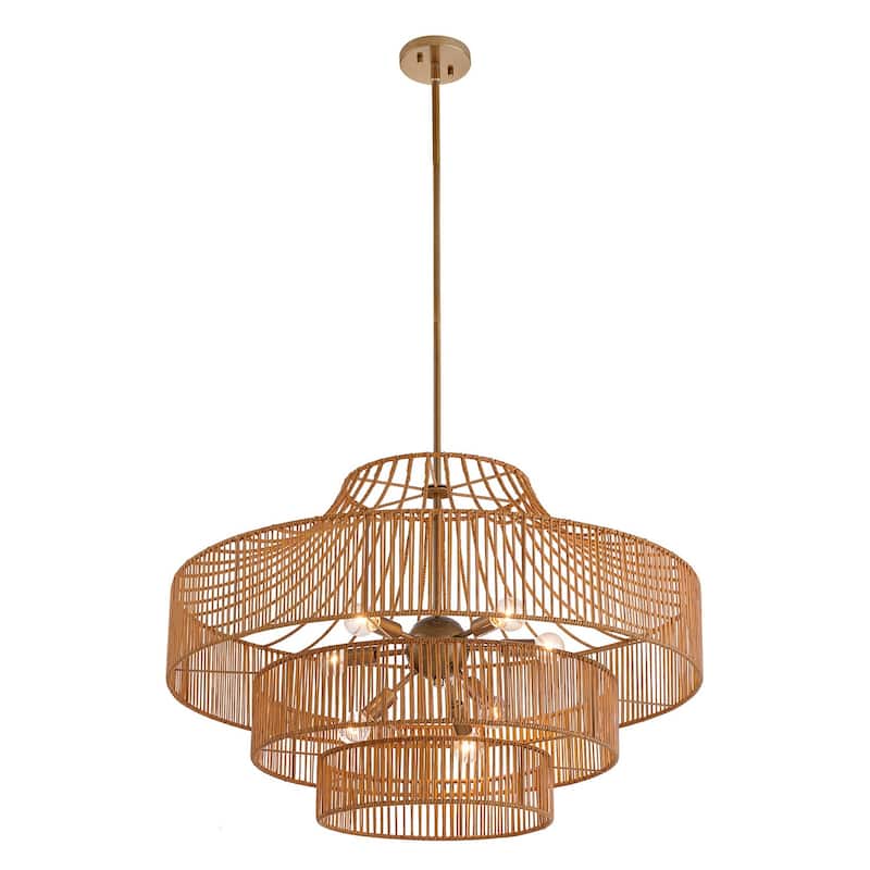 Medlock 8-Light Outdoor Chandelier in Burnished Brass