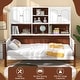 preview thumbnail 9 of 7, Twin Bed with Bookcase with Shelves and Wooden Slat Support No Box Spring Needed for Living Room Bedroom-White