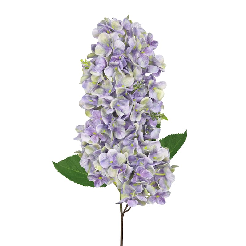 Set of 2 Deluxe Purple Artificial Cone Hydrangea Flower Stem Spray 34in - 35" L x 5" W x 5" DP