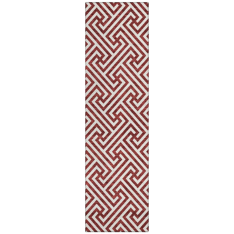 Machine Washable Indoor/ Outdoor Chantille Modern Geo Rug