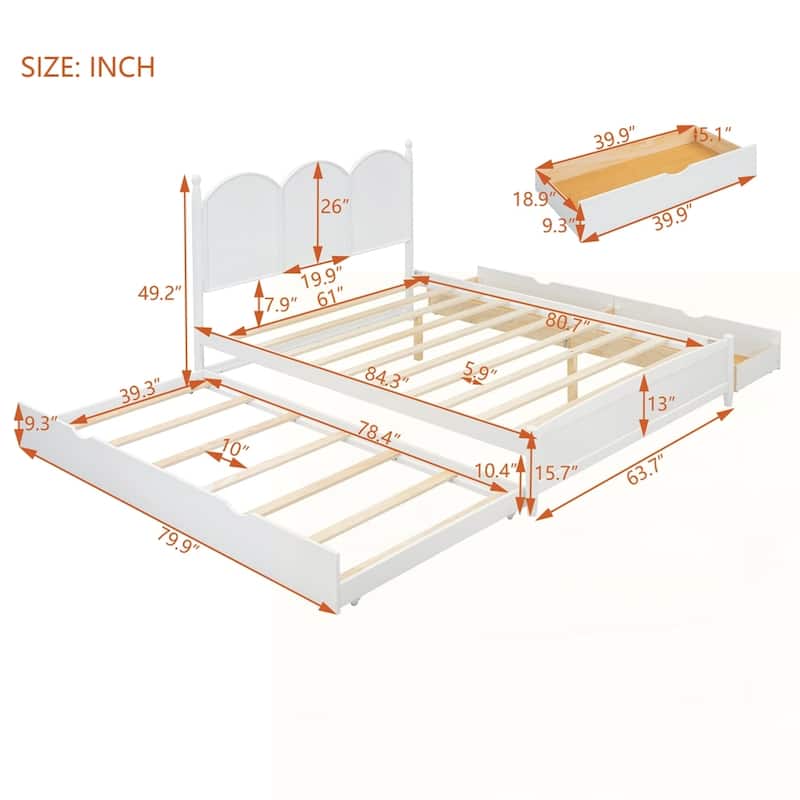 Platform Bed With with 2 Big Drawers