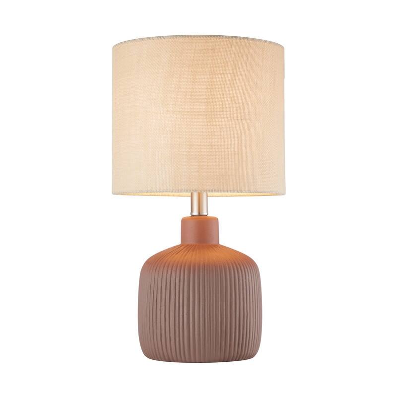 KAWOTI Fluted Ceramic Table Lamp (H18.25" x W10" x D10")
