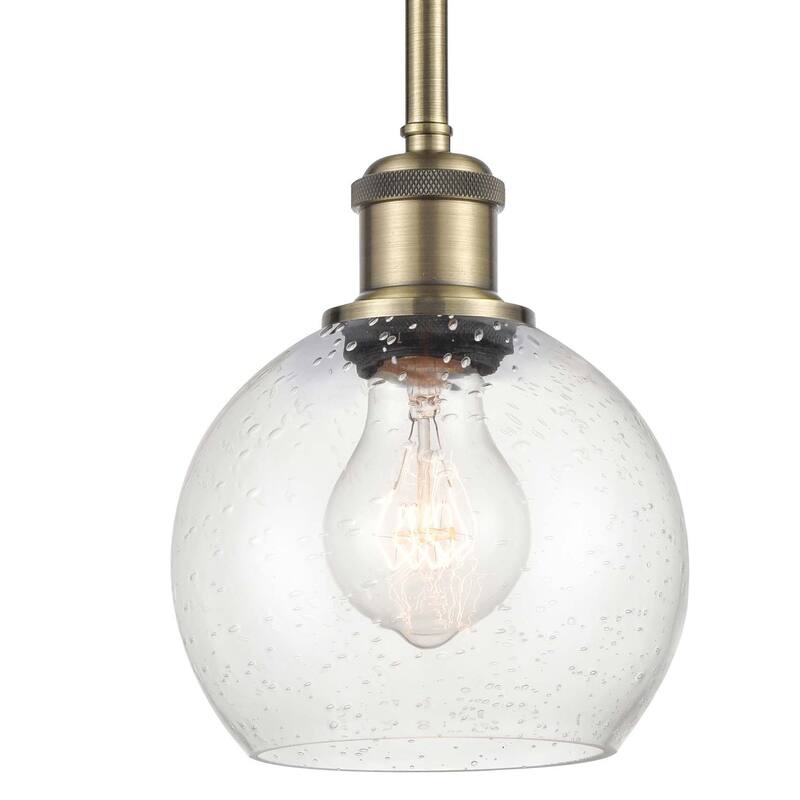 Innovations Lighting 516-1S-8-6 Athens Pendant Athens 6" Wide Mini - Antique Brass / Seedy