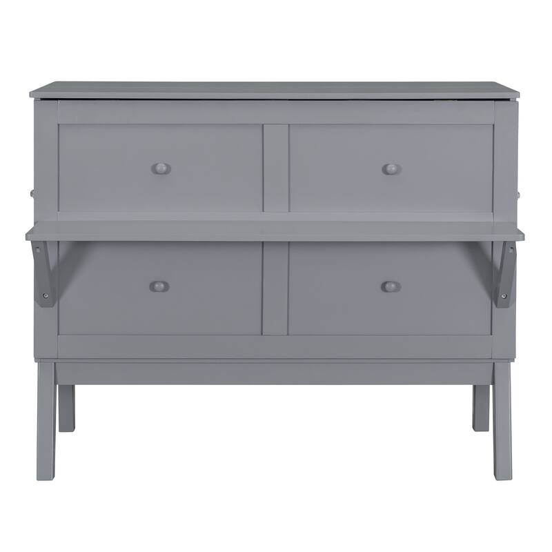 Full Size Murphy Bed with USB Port, Removable Shelves, and Space-Saving Design