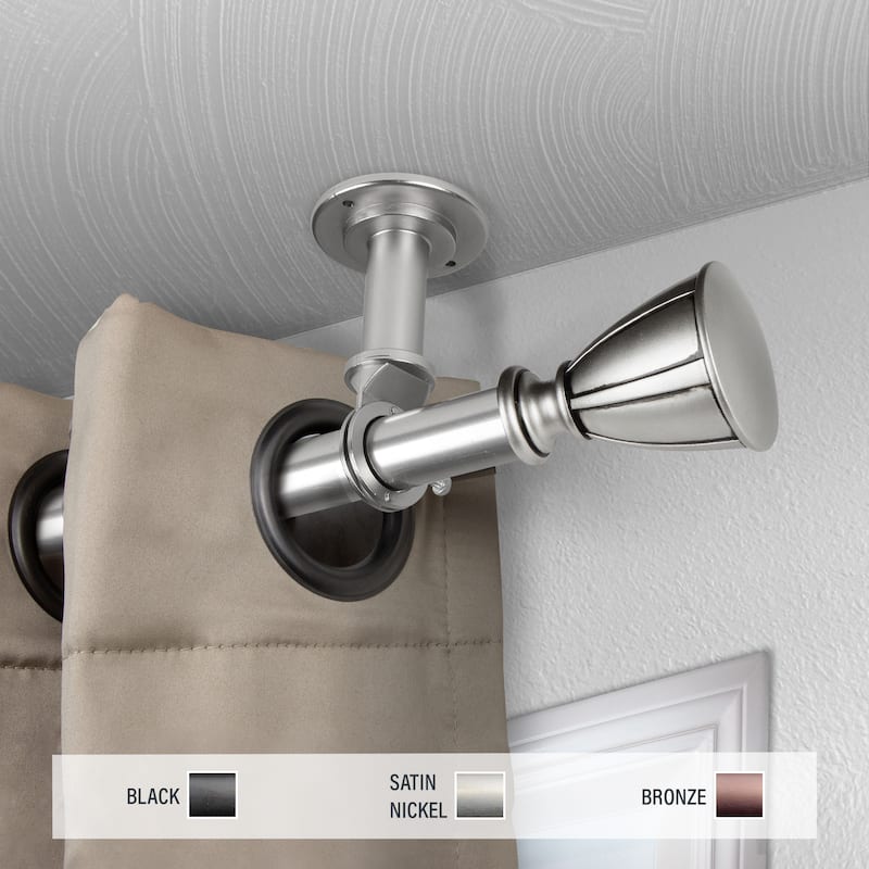 InStyleDesign Haiz 1 inch Diameter Ceiling Curtain Rod/ Room Divider - 160 to 240 inches - Satin Nickel