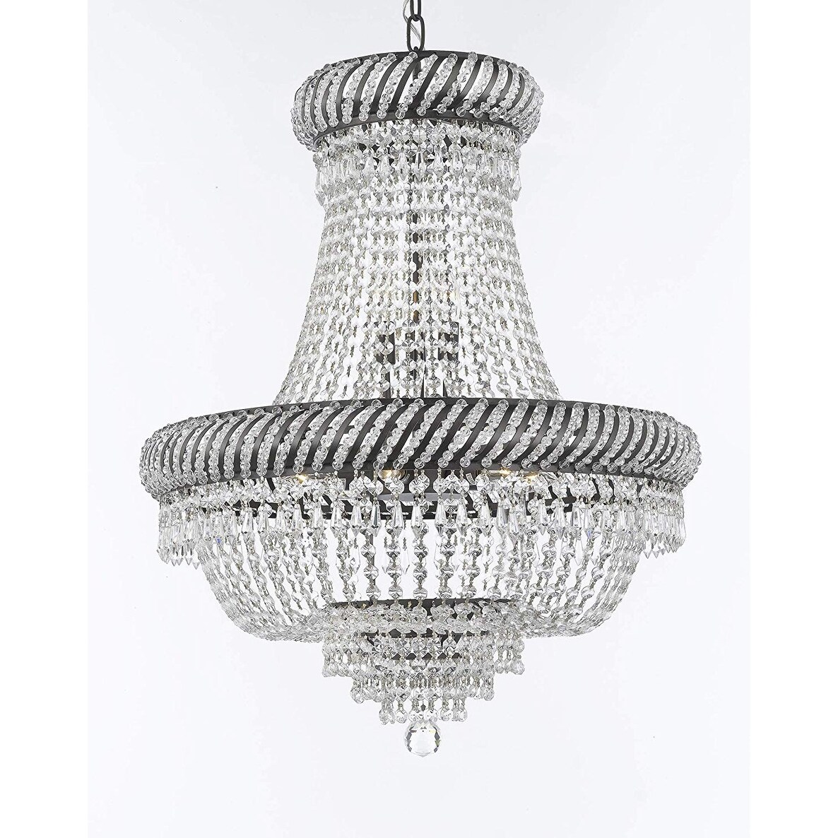 French Empire Crystal Chandelier Lighting with Dark Antique Finish - Chandeliers For Bedrooms by Overstock.com